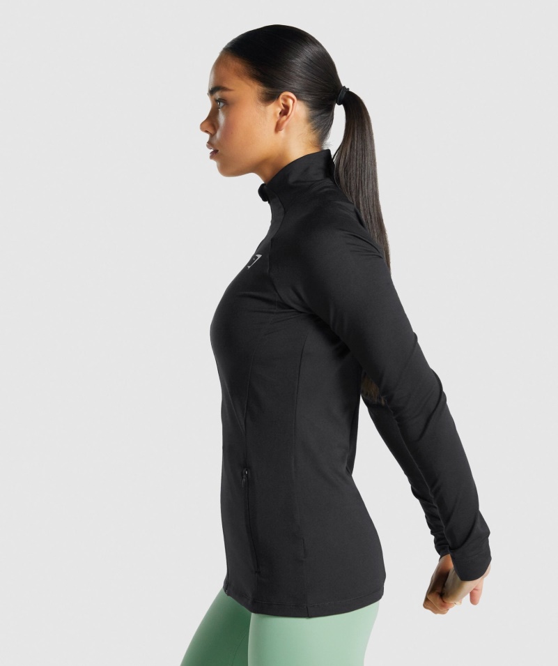 Gymshark Tréning Zips Up Black