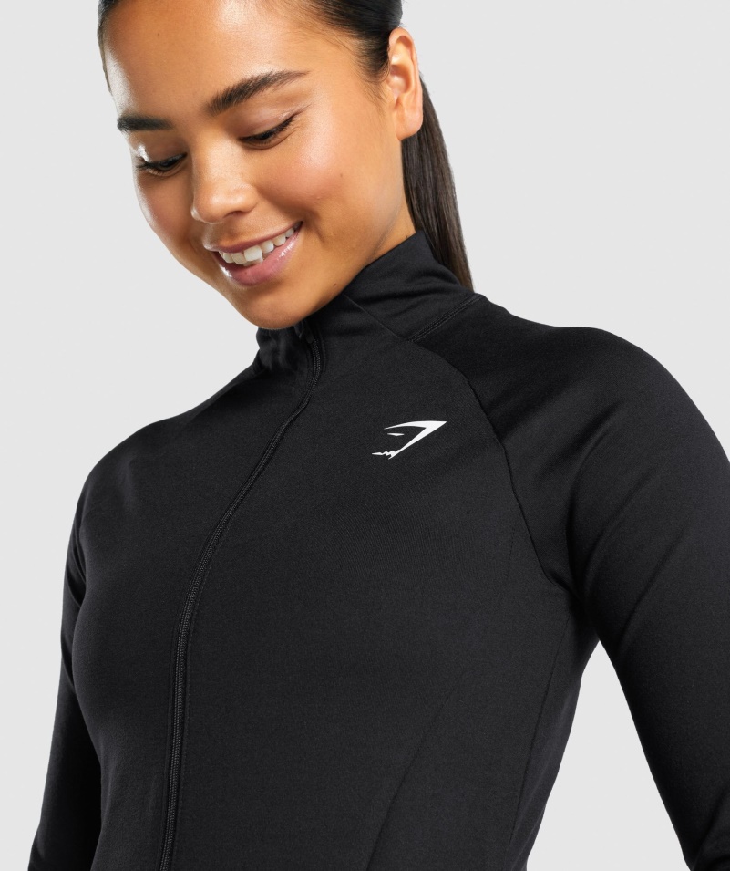 Gymshark Tréning Zips Up Black
