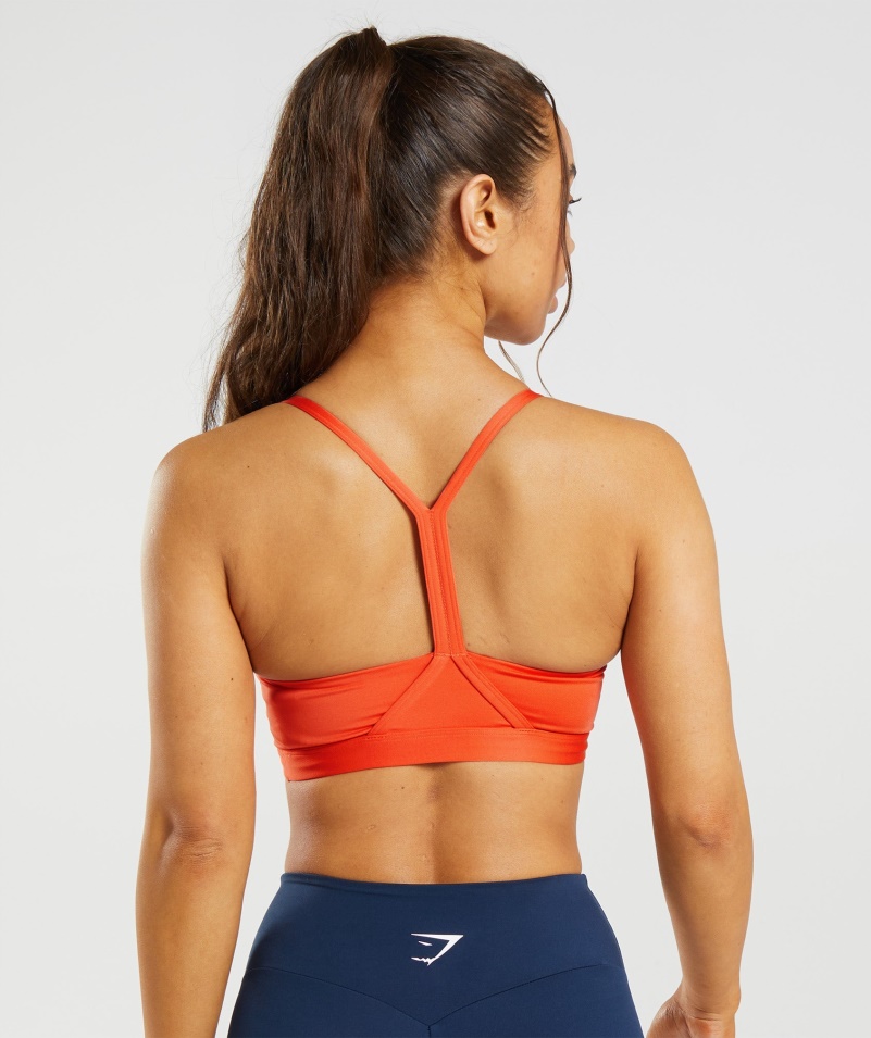 Gymshark športová Podprsenka S Výstrihom Do V Papaya Oranžová