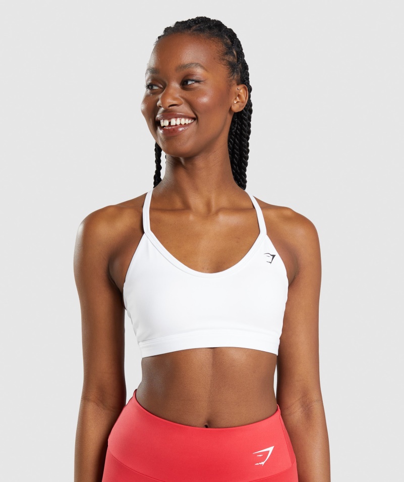 Gymshark športová Podprsenka Do V, Biela