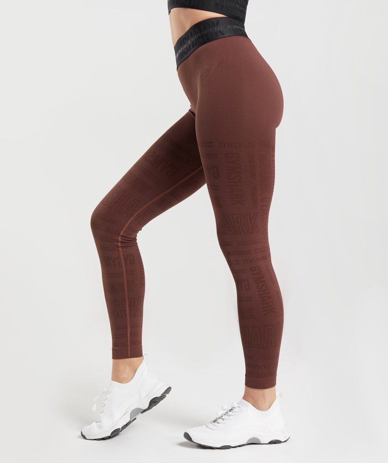 Legíny Gymshark Vision čerešňovo Hnedé