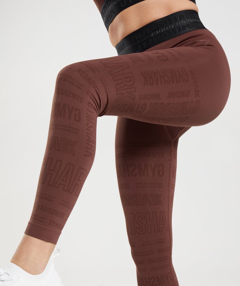 Legíny Gymshark Vision čerešňovo Hnedé