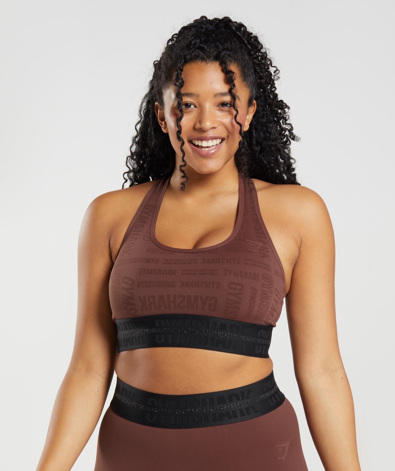 Gymshark Vision športová Podprsenka Cherry Hnedá