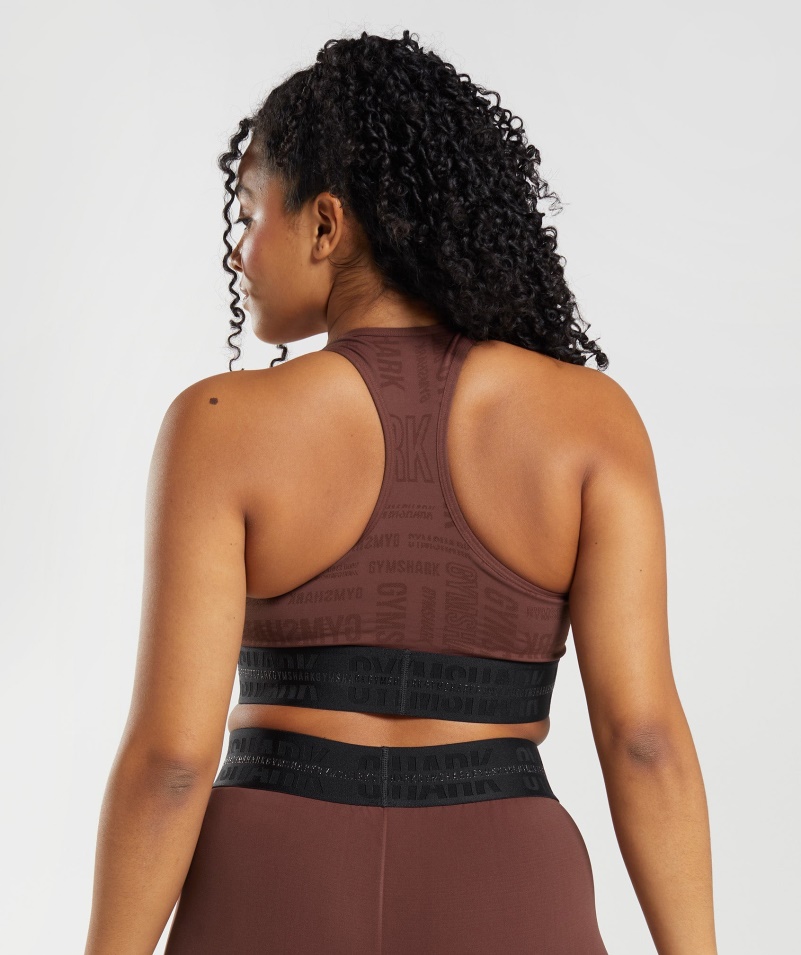 Gymshark Vision športová Podprsenka Cherry Hnedá