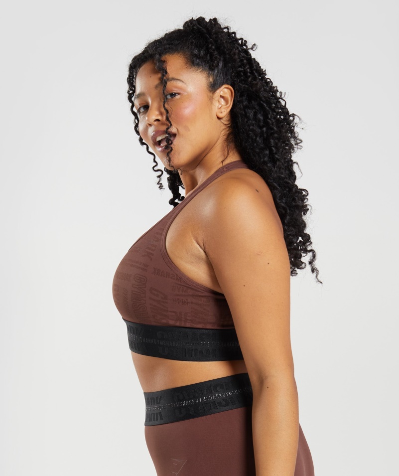 Gymshark Vision športová Podprsenka Cherry Hnedá