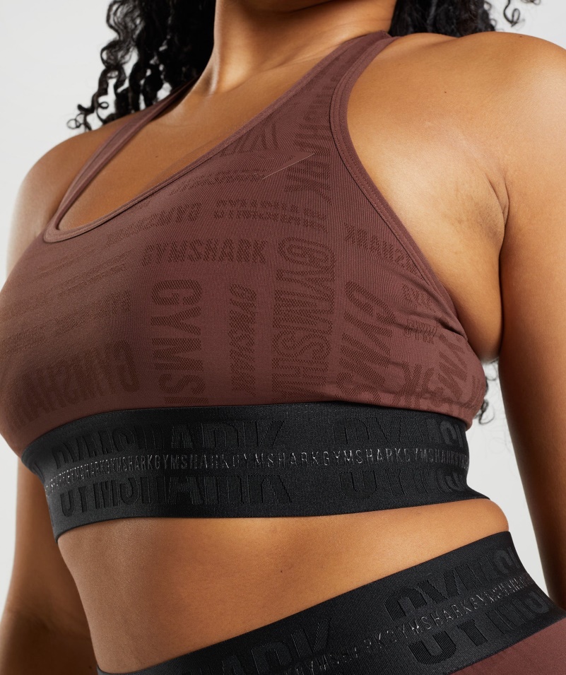 Gymshark Vision športová Podprsenka Cherry Hnedá