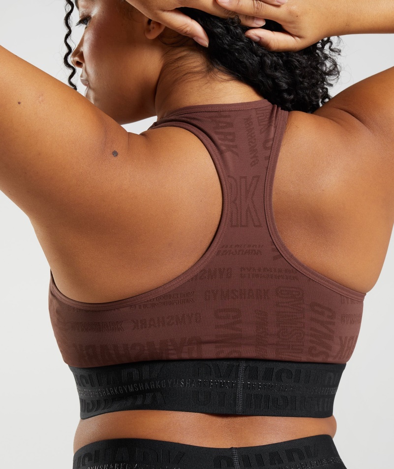 Gymshark Vision športová Podprsenka Cherry Hnedá