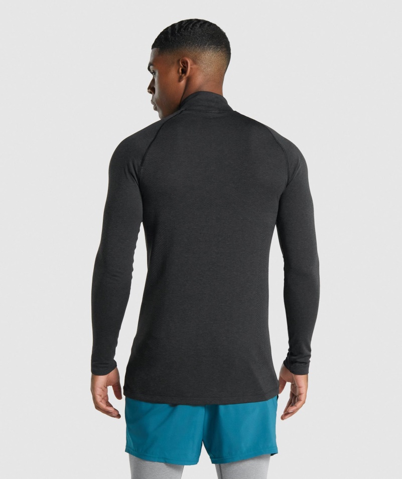 Gymshark Vital Light 1/4 Zips Black Marl