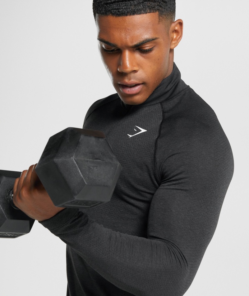 Gymshark Vital Light 1/4 Zips Black Marl