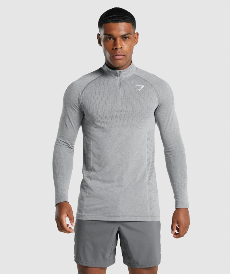 Gymshark Vital Light 1/4 Zips Na Drevené Uhlie