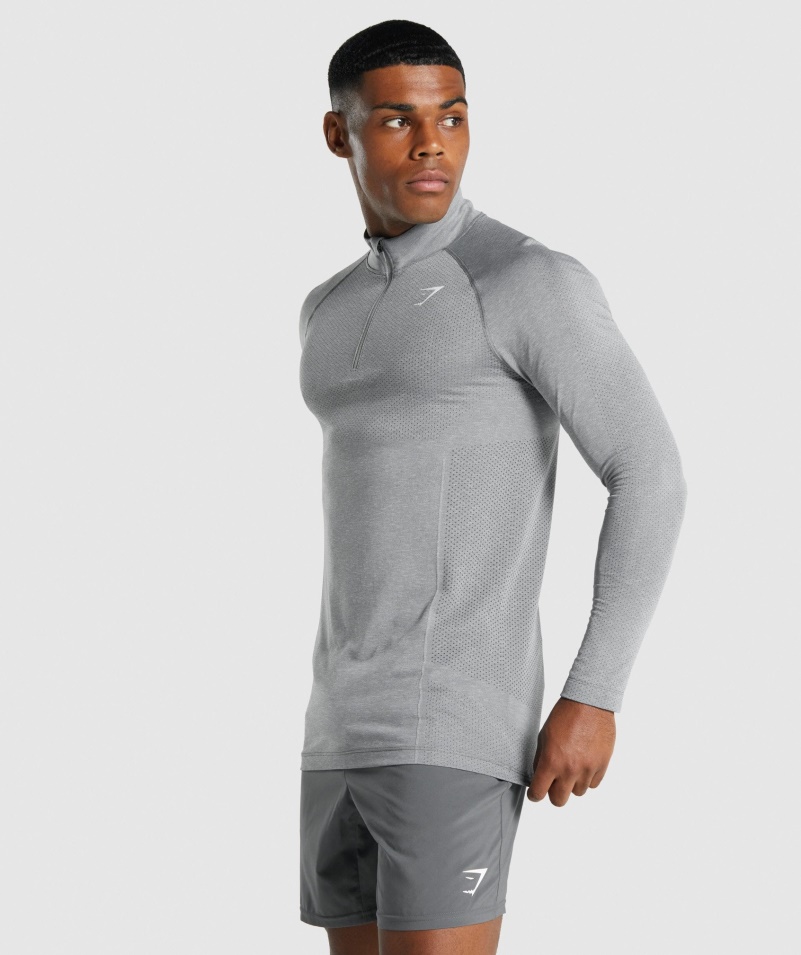 Gymshark Vital Light 1/4 Zips Na Drevené Uhlie