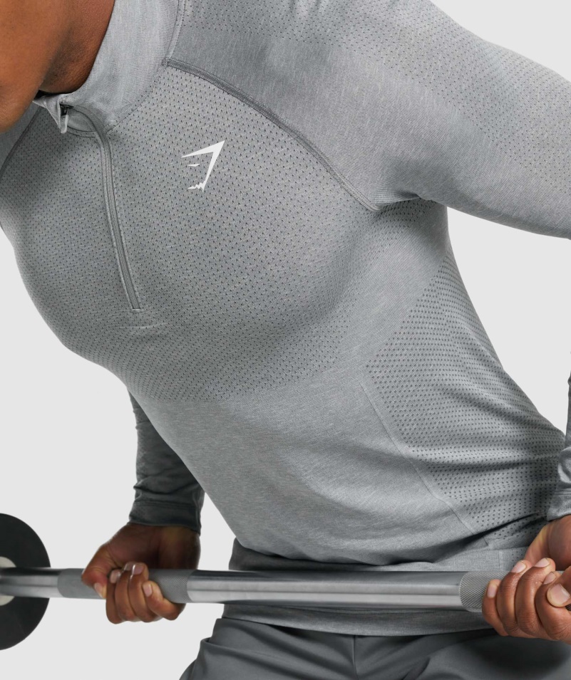 Gymshark Vital Light 1/4 Zips Na Drevené Uhlie