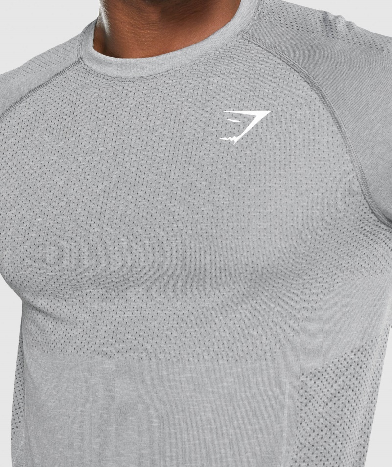 Gymshark Vital Light Bezšvové Tričko S Dlhým Rukávom Uhlie Marl