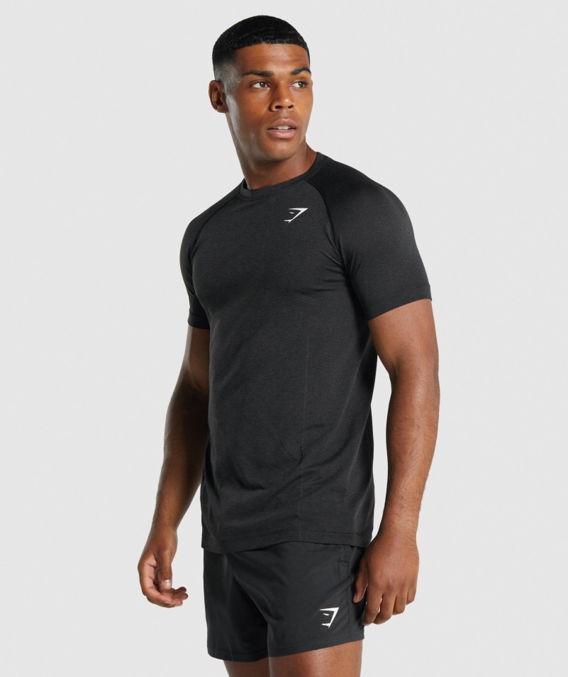 Gymshark Vital Light Bezšvové Tričko Black Marl