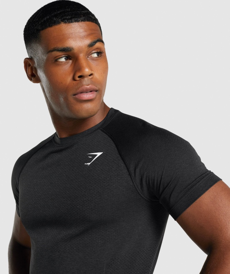 Gymshark Vital Light Bezšvové Tričko Black Marl