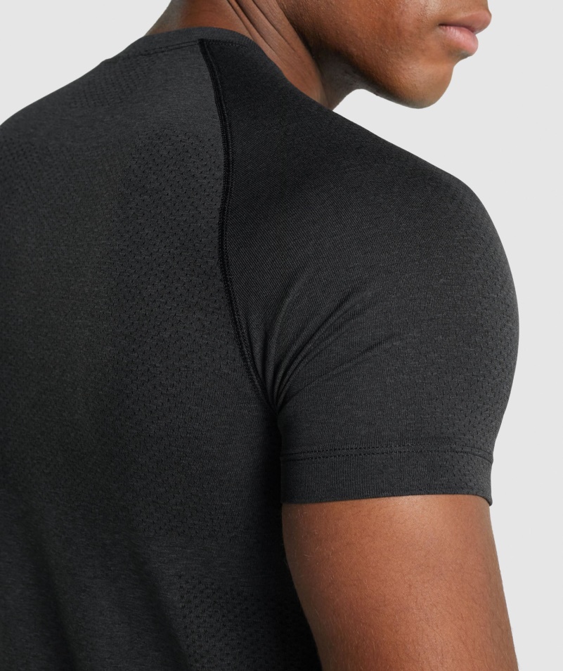 Gymshark Vital Light Bezšvové Tričko Black Marl
