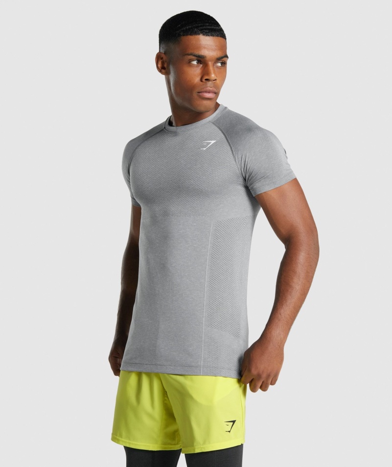 Gymshark Vital Light Bezšvové Tričko Charcoal Marl