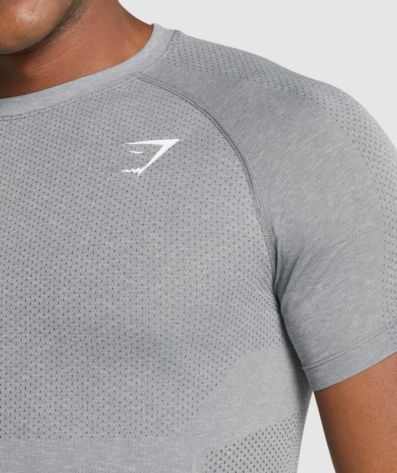 Gymshark Vital Light Bezšvové Tričko Charcoal Marl