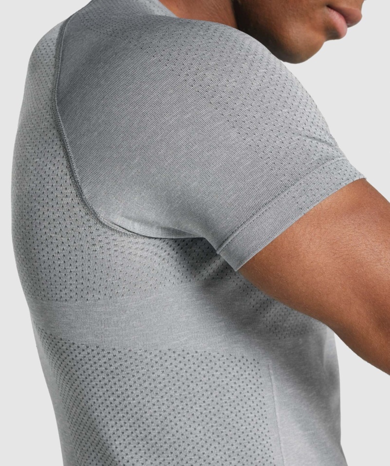 Gymshark Vital Light Bezšvové Tričko Charcoal Marl