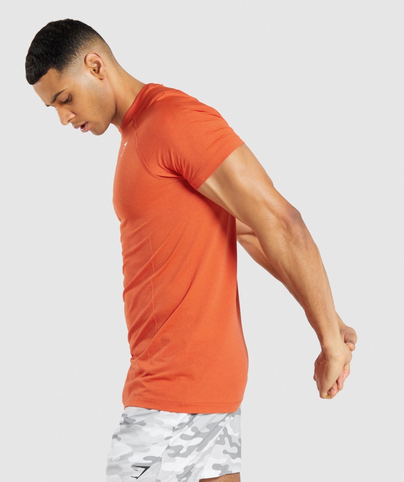Gymshark Vital Light Bezšvové Tričko Papaya Orange Marl
