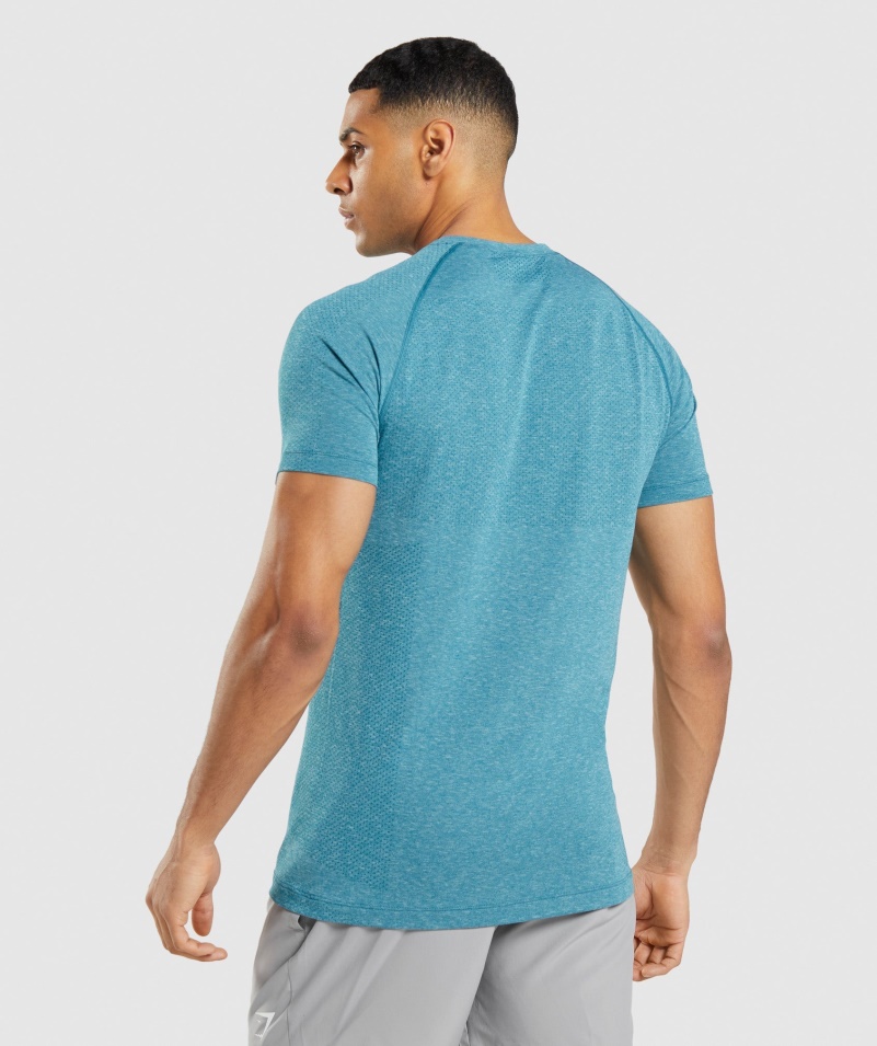 Gymshark Vital Light Bezšvové Tričko Tahoe Teal Marl