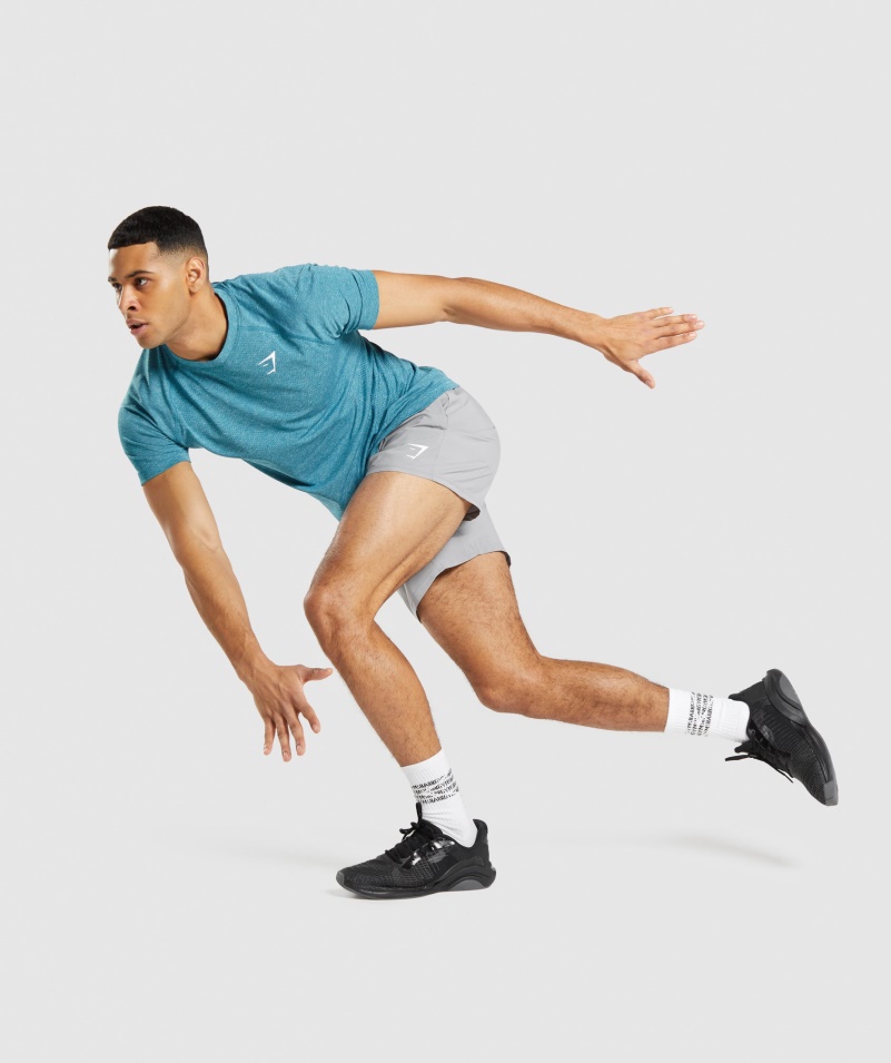 Gymshark Vital Light Bezšvové Tričko Tahoe Teal Marl