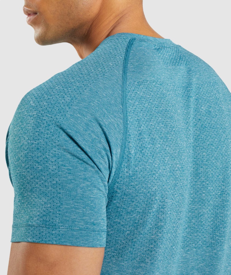 Gymshark Vital Light Bezšvové Tričko Tahoe Teal Marl