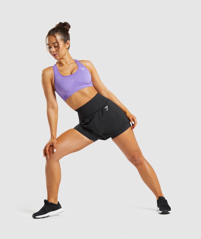 Gymshark Vital Bezšvové 2.0 šortky 2 V 1 Black Marl