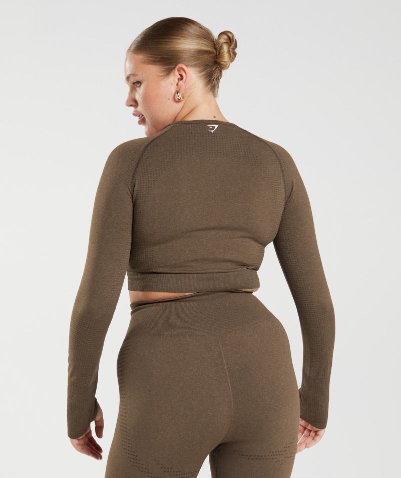 Gymshark Vital Seamless 2.0 Crop Top Espresso Marl
