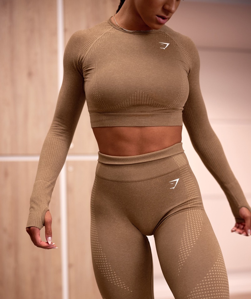 Gymshark Vital Bezšvové 2.0 Crop Top Plavá Marl