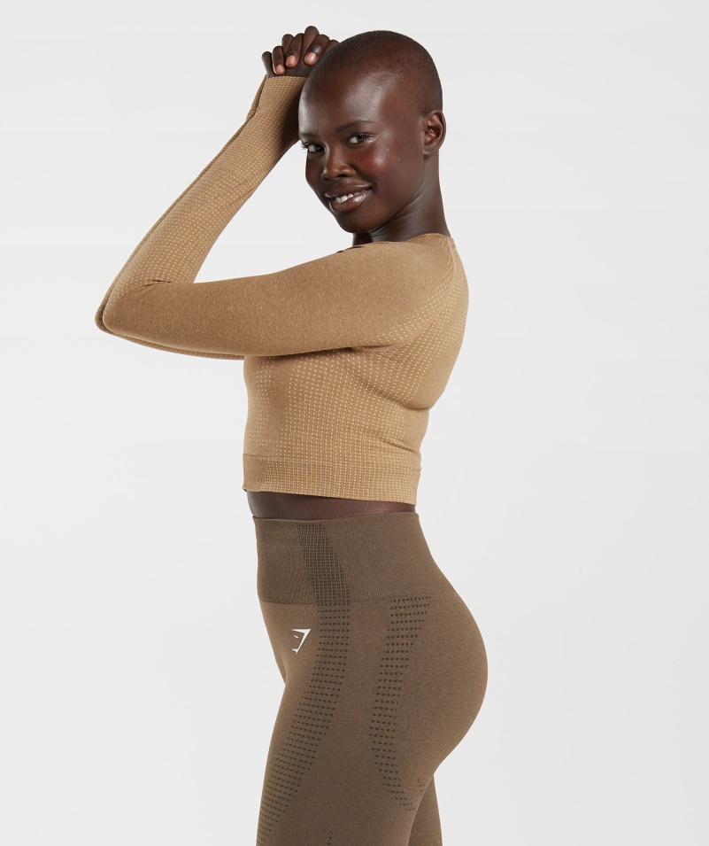 Gymshark Vital Bezšvové 2.0 Crop Top Plavá Marl