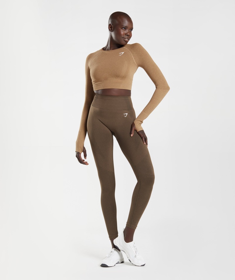 Gymshark Vital Bezšvové 2.0 Crop Top Plavá Marl
