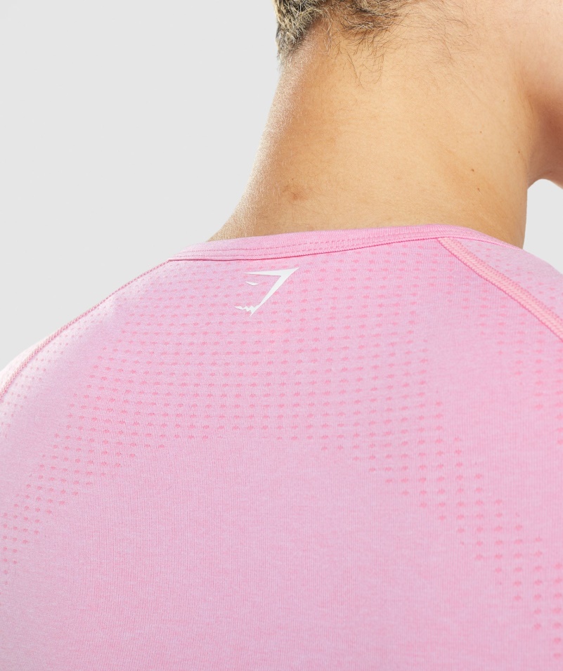 Gymshark Vital Bezšvový 2.0 Crop Top Sorbet Ružový Marl