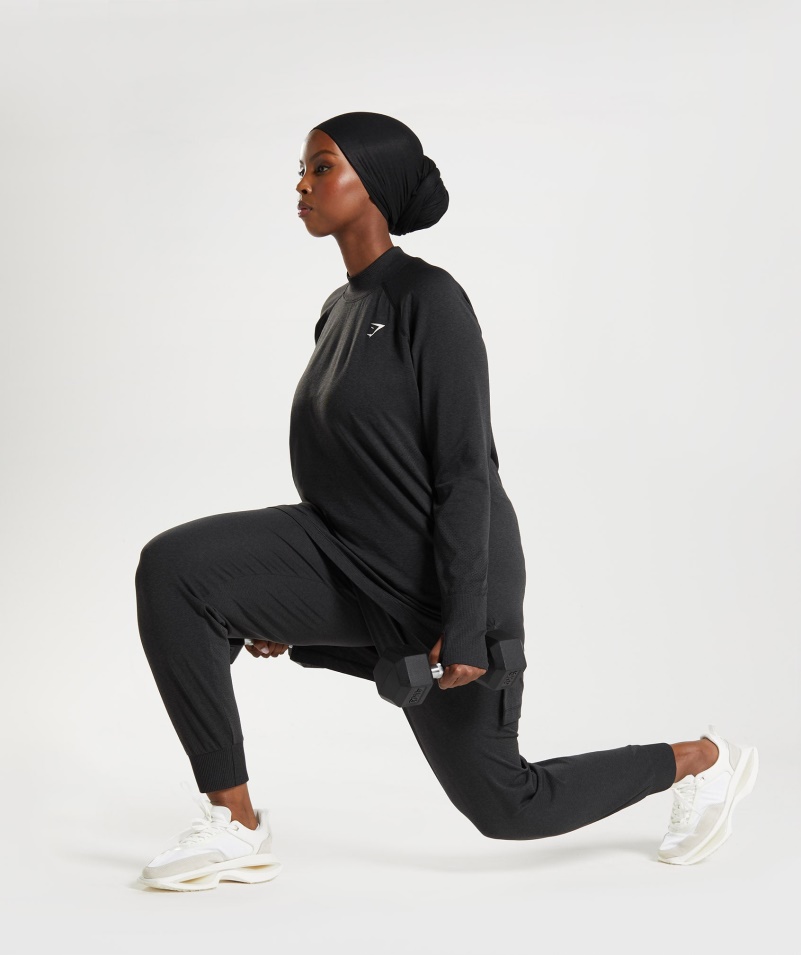 Gymshark Vital Bezšvové 2.0 Joggers Black Marl