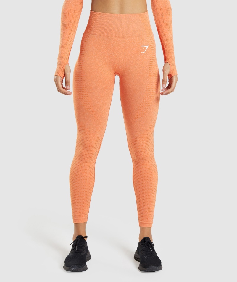 Gymshark Vital Bezšvové 2.0 Legíny Marhuľa Oranžová Marl