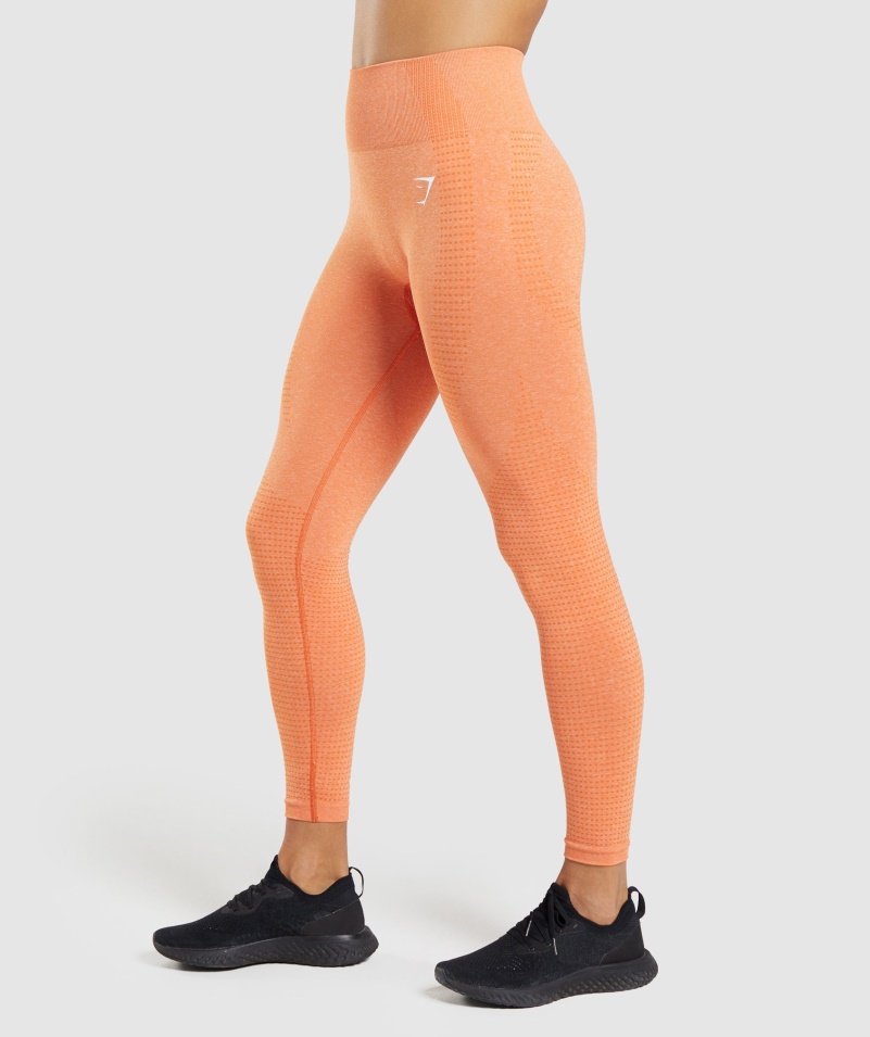 Gymshark Vital Bezšvové 2.0 Legíny Marhuľa Oranžová Marl