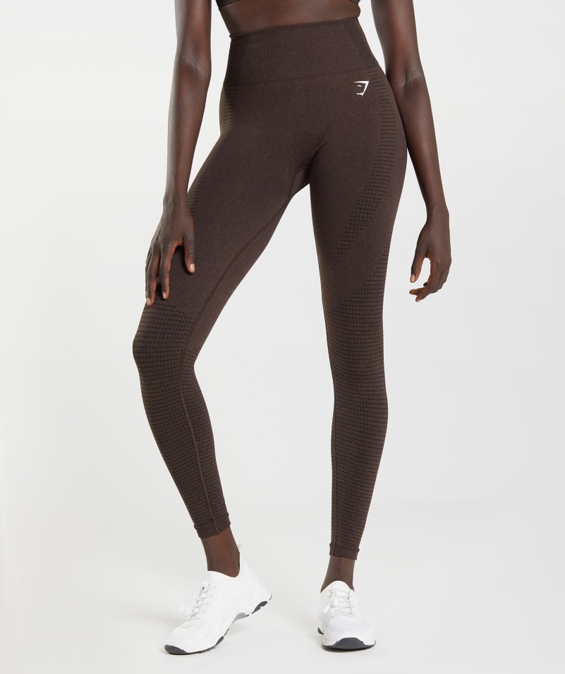 Gymshark Vital Bezšvové 2.0 Legíny Cherry Hnedé Marl