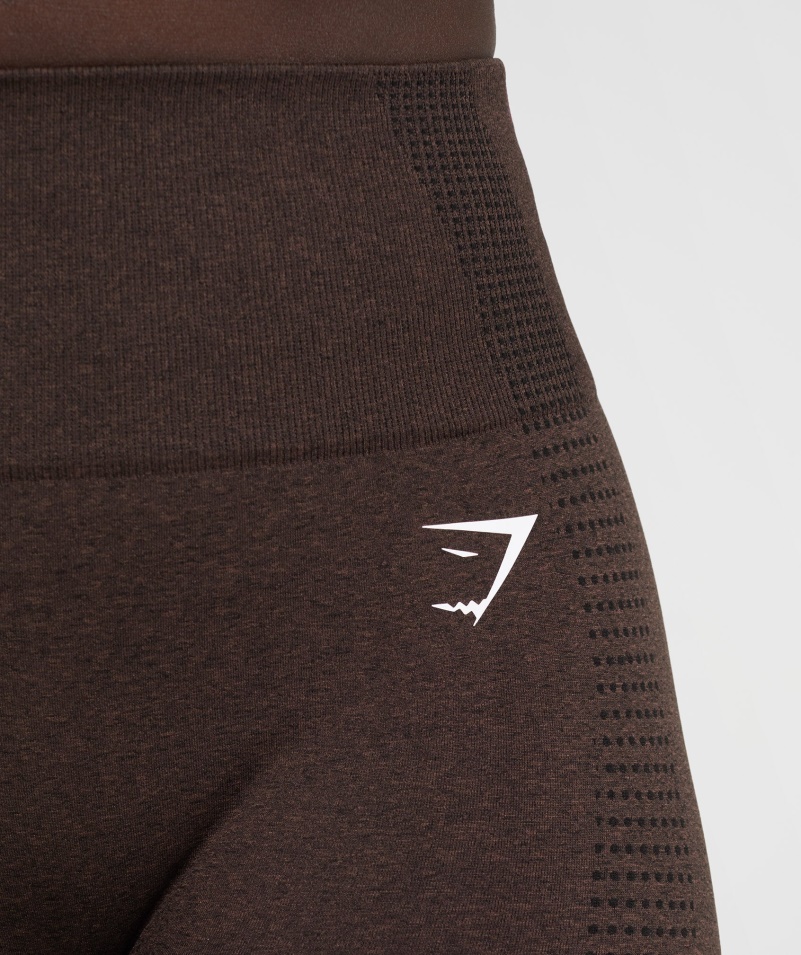 Gymshark Vital Bezšvové 2.0 Legíny Cherry Hnedé Marl