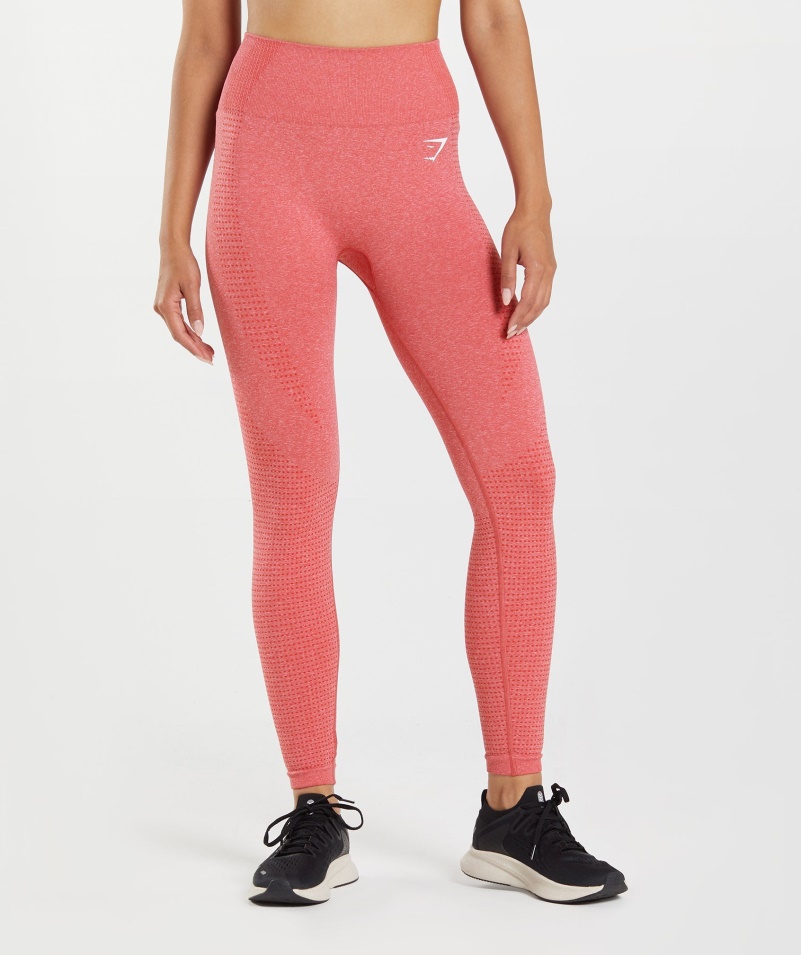 Gymshark Vital Bezšvové 2.0 Legíny Chilli Red Marl