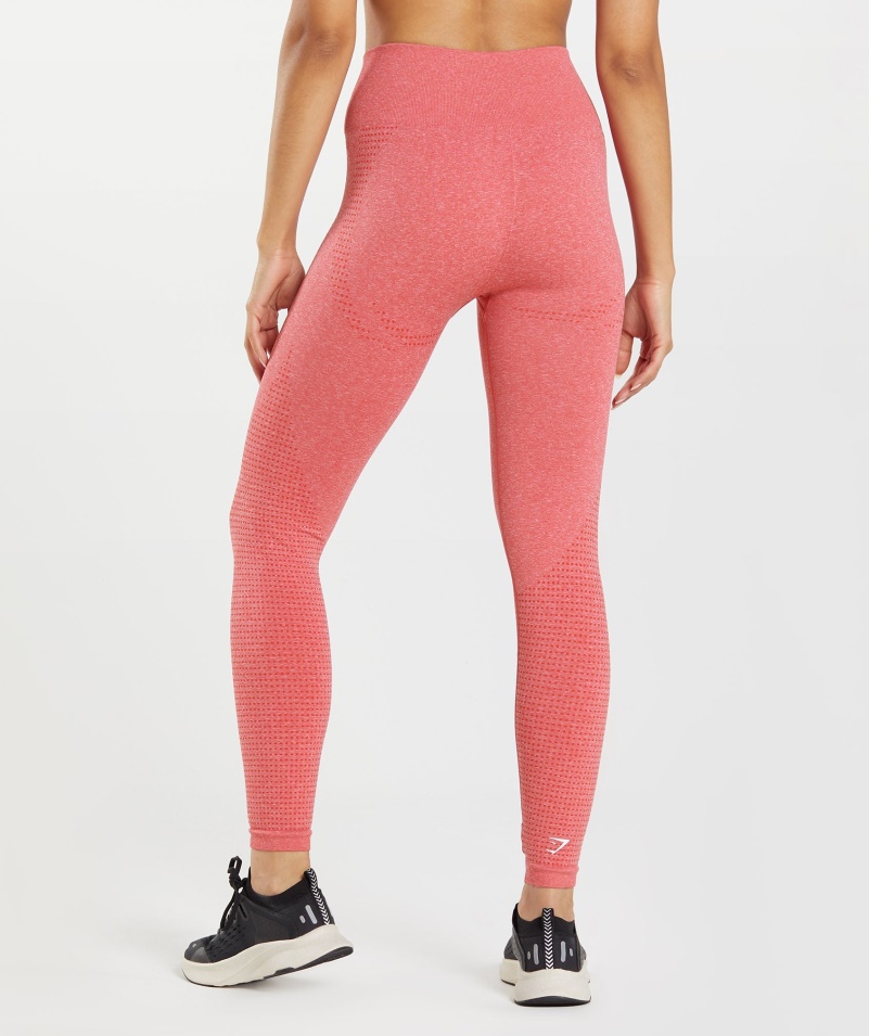 Gymshark Vital Bezšvové 2.0 Legíny Chilli Red Marl