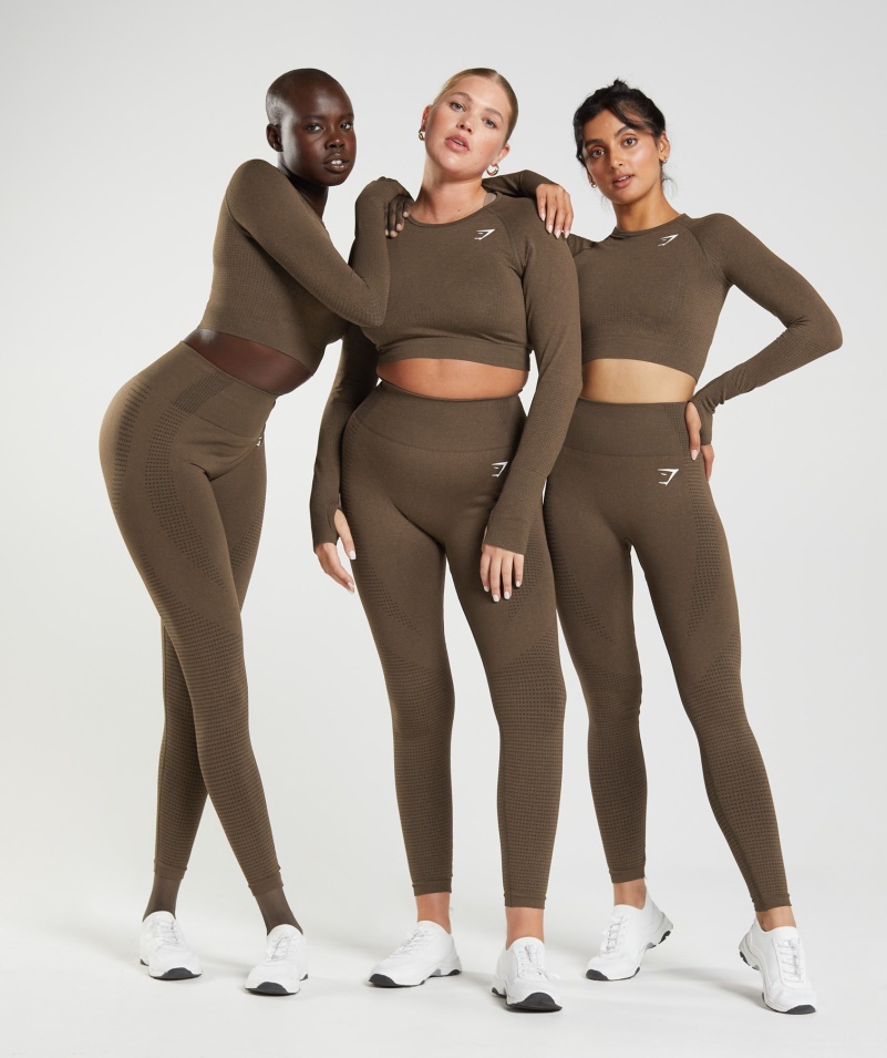 Gymshark Vital Bezšvové 2.0 Legíny Na Espresso Marl