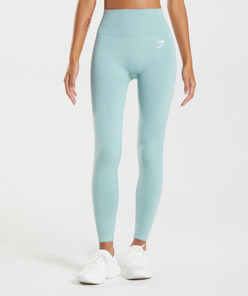 Gymshark Vital Bezšvové 2.0 Legíny Perleťovo Modré Marl