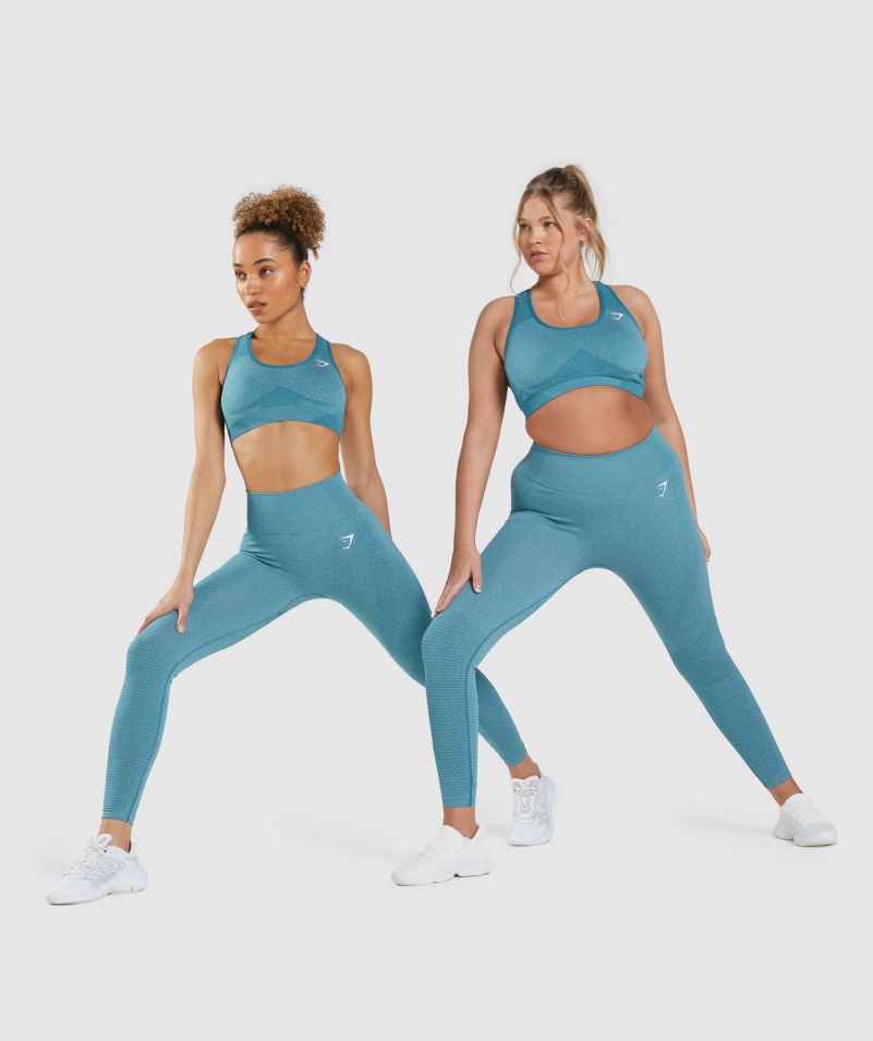 Gymshark Vital Bezšvové 2.0 Legíny Tahoe Teal Marl