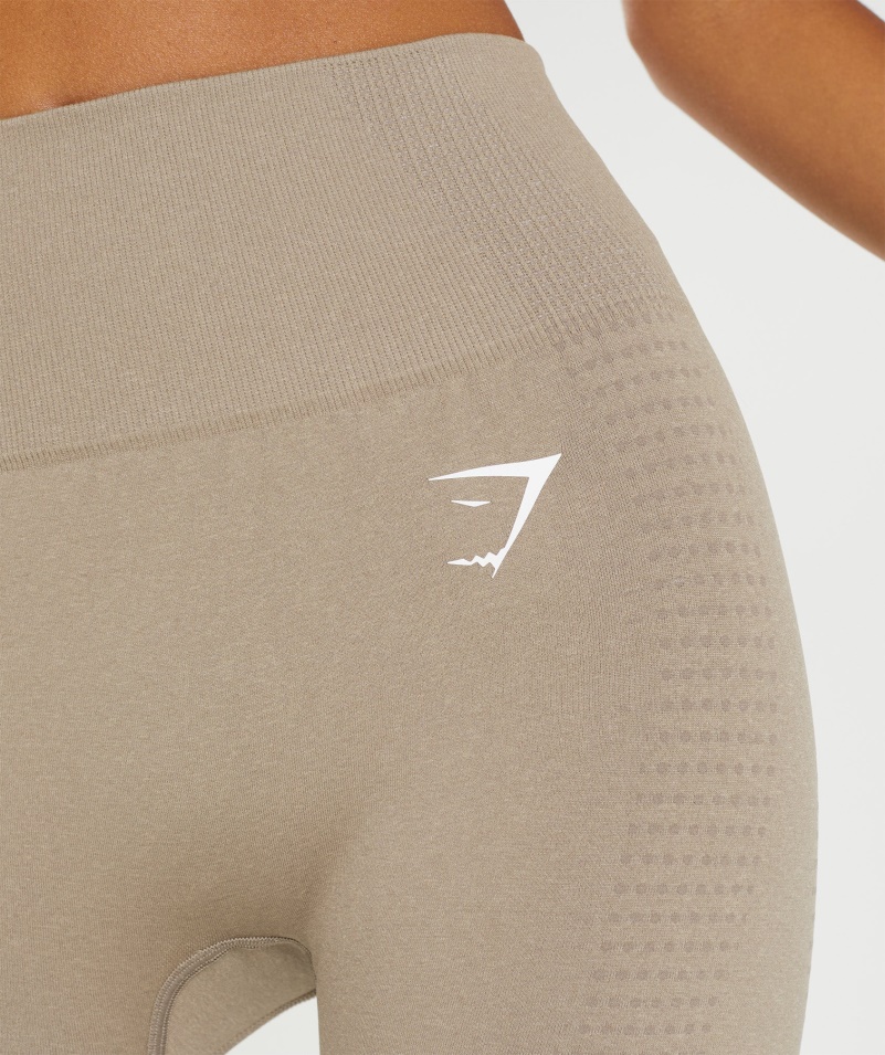 Gymshark Vital Bezšvové 2.0 Legíny Vanilka Hnedá Marl