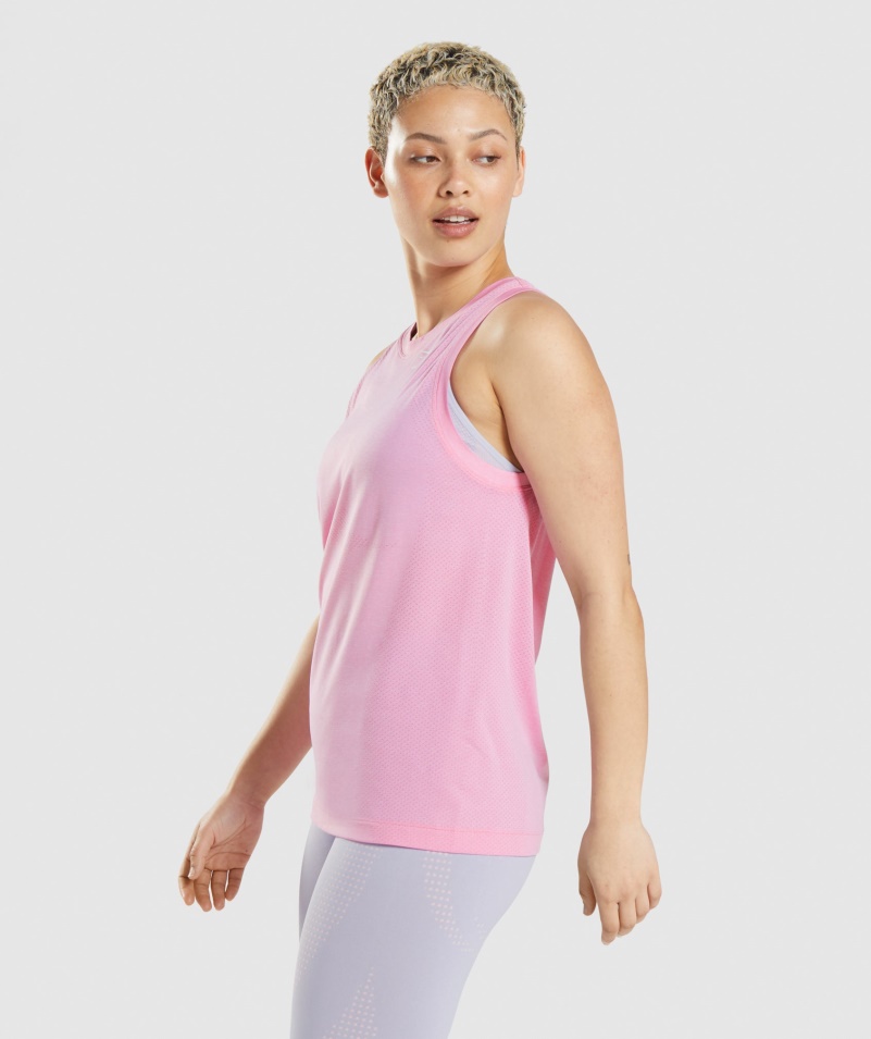 Gymshark Vital Bezšvový 2.0 ľahký Sypký Tankový Sorbet Pink Marl