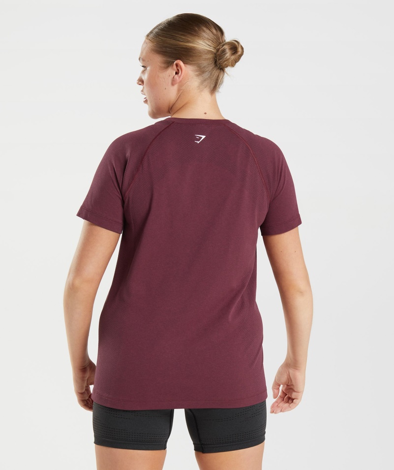 Gymshark Vital Bezšvové 2.0 Svetlé Tričko Zapečené Gaštanovohnedé
