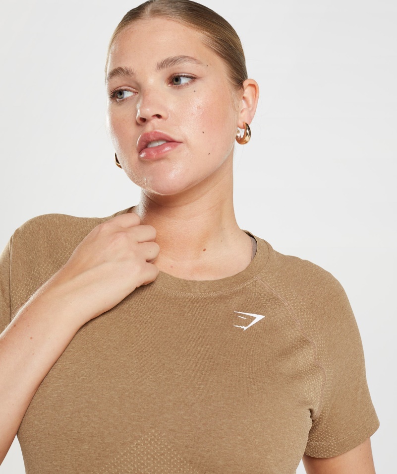 Gymshark Vital Bezšvové 2.0 Svetlé Tričko Plavé Marl