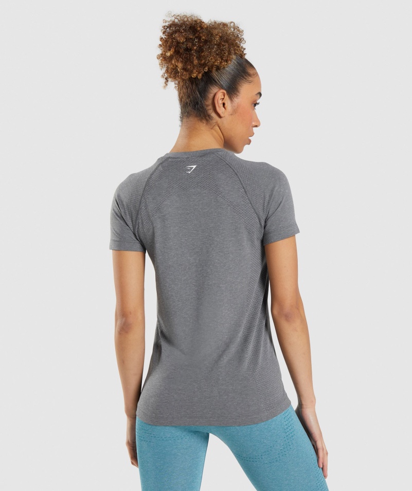 Gymshark Vital Bezšvové 2.0 Svetlé Tričko Smokey Grey Marl