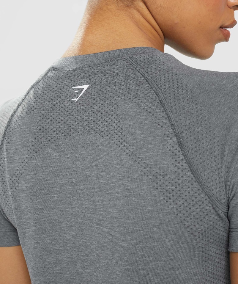 Gymshark Vital Bezšvové 2.0 Svetlé Tričko Smokey Grey Marl