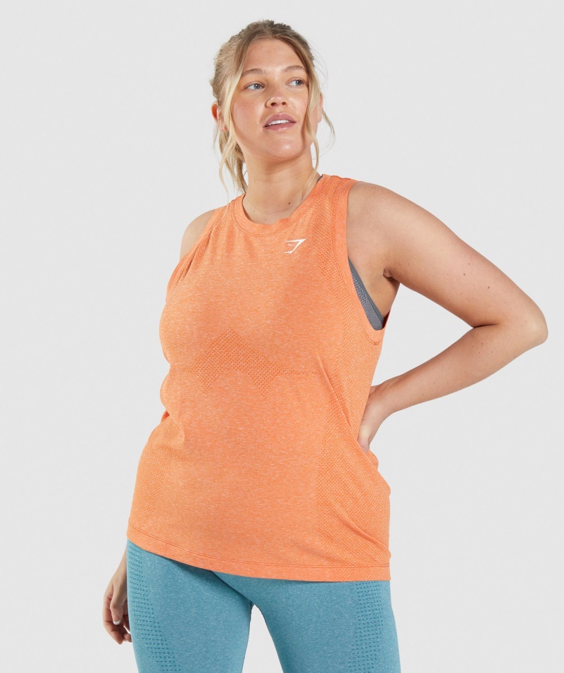 Gymshark Vital Bezšvový 2.0 ľahký Tank Marhuľa Oranžová Marl